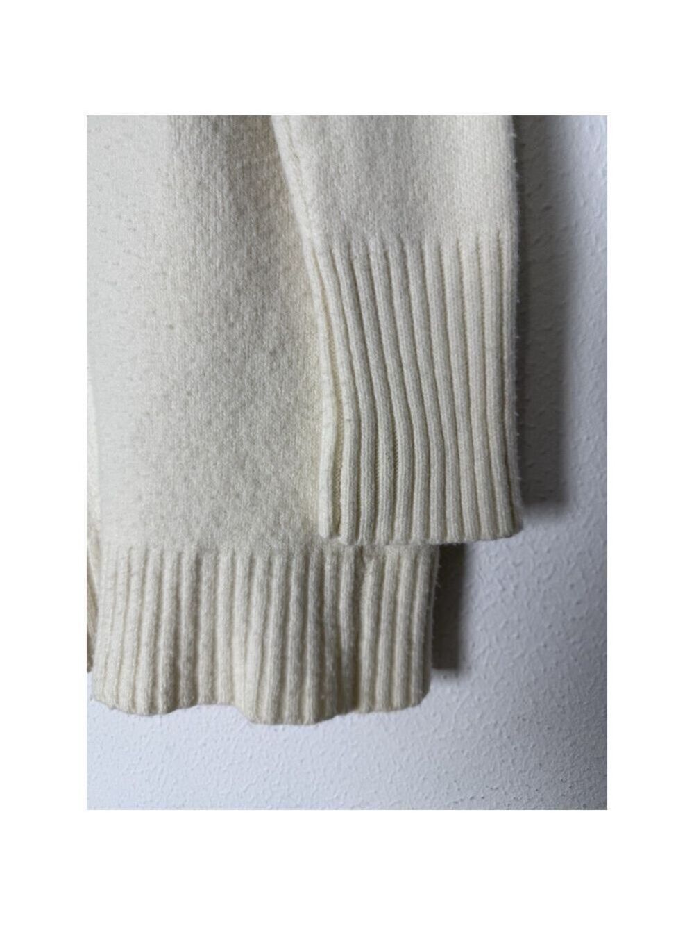 Polo Ralph Lauren Wool Open Front Cardigan Sweater Med Women Cream Pocket Preppy - Picture 9 of 10